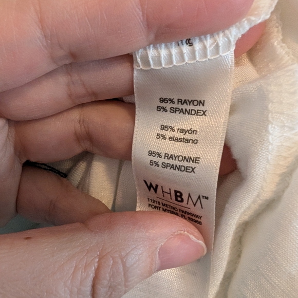 3 For $18 White House Black Market Ivory Top with Black Floral Design - Picture 3 of 4